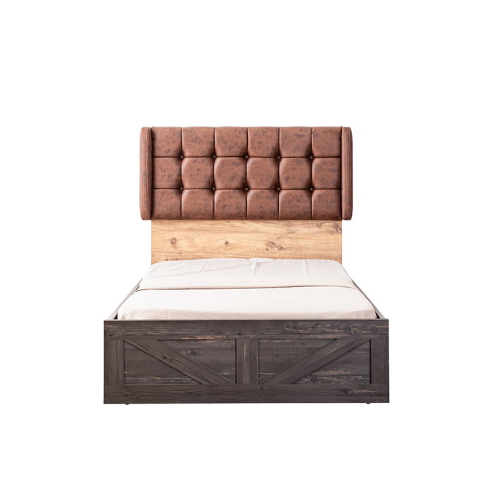 Hanah Home Cama Individual Antik Antracita y Marrón Hanah Home Cama Individual Antik Antracita y Marrón